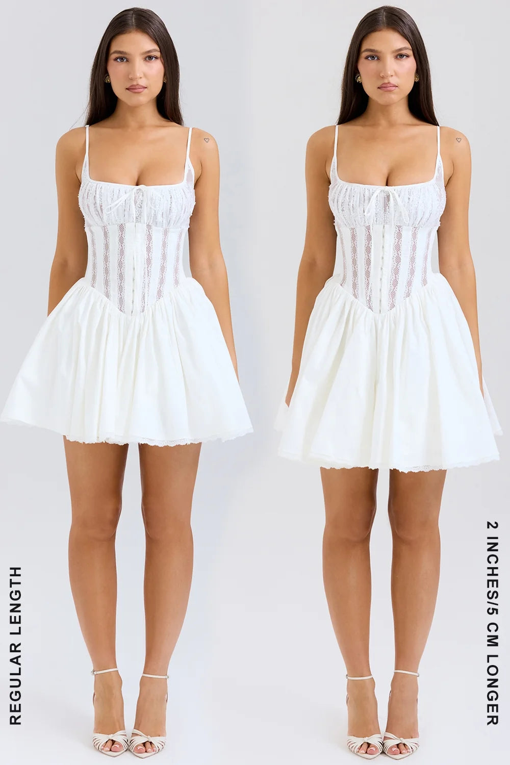 white cotton corset mini dress
