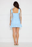 Blossom Embellish Embroidered Mini Dress Blue