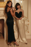 black champagne corset maxi gown