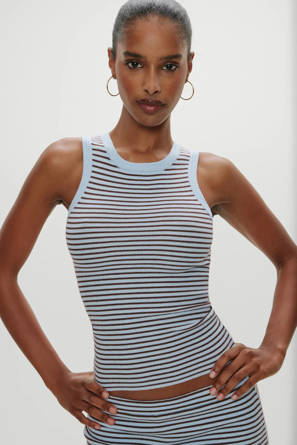 Cuddle Knit Tank Top Montauk Stripe