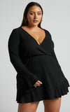The Next Step Mini Dress Long Sleeve Dress in Black