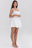 white cotton tulle mini dress