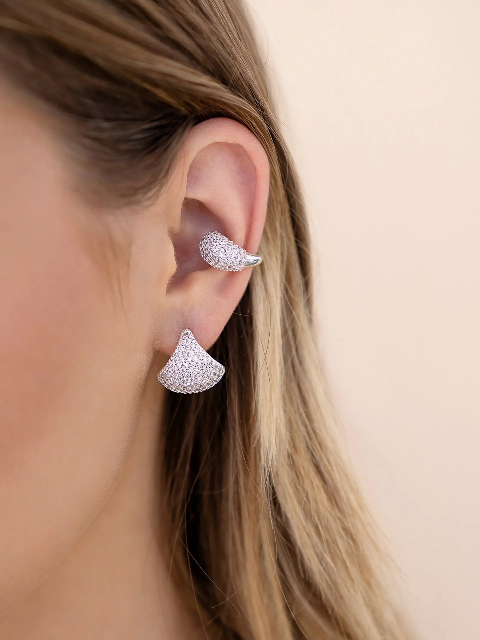 Pavé Encrusted Huggie Hoops