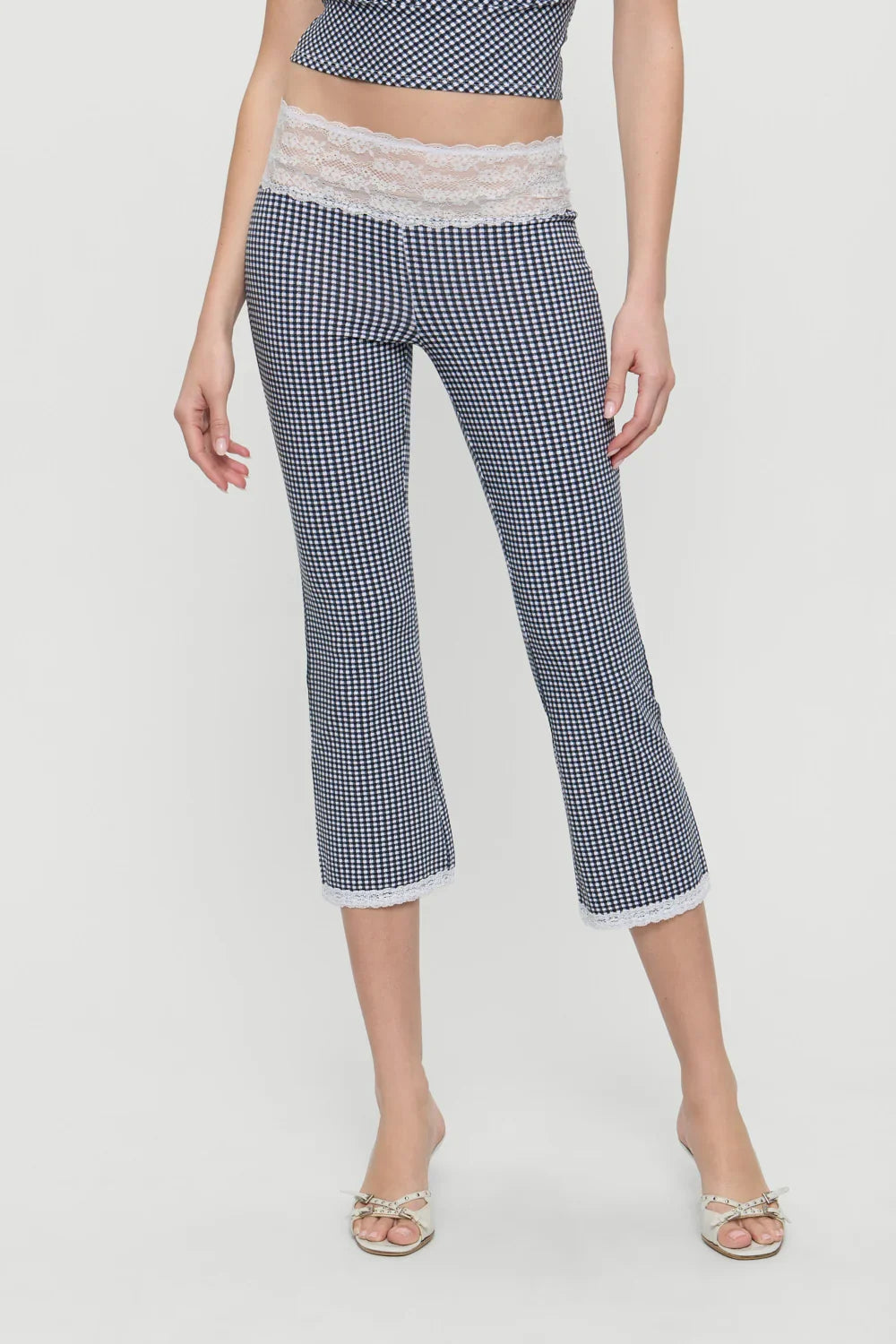 Nikki Gingham Capri Pants Midnight Wishes