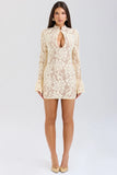 buttermilk keyhole lace mini dress