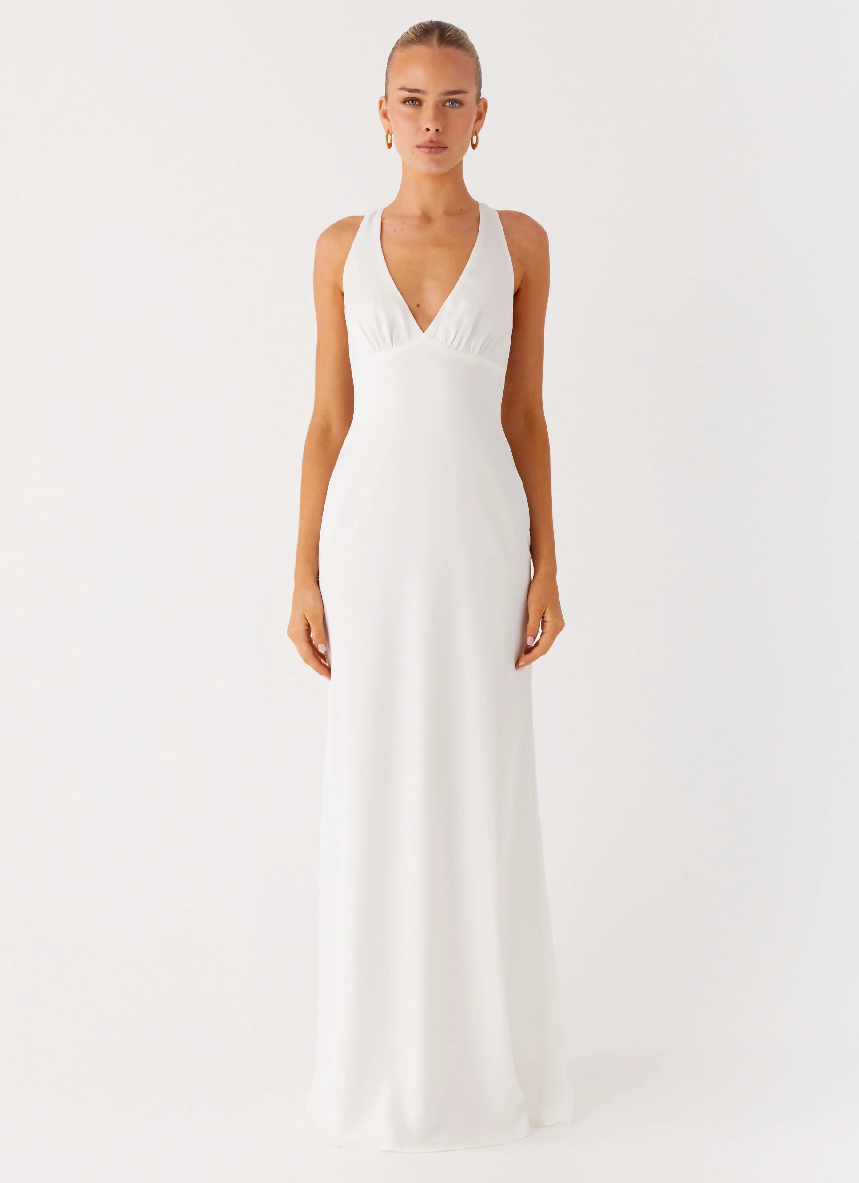 Desi Halterneck Maxi Dress White