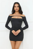 Maddy Off Shoulder Mini Dress Black