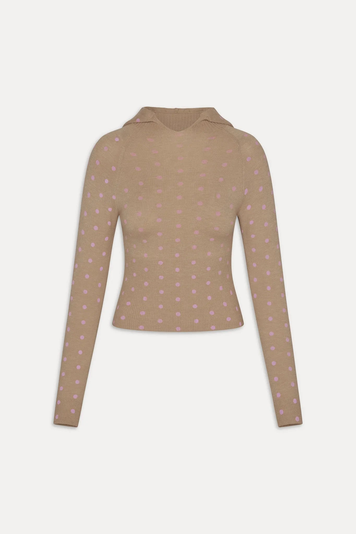 Hazel Knit Hoodie Pink Ornaments