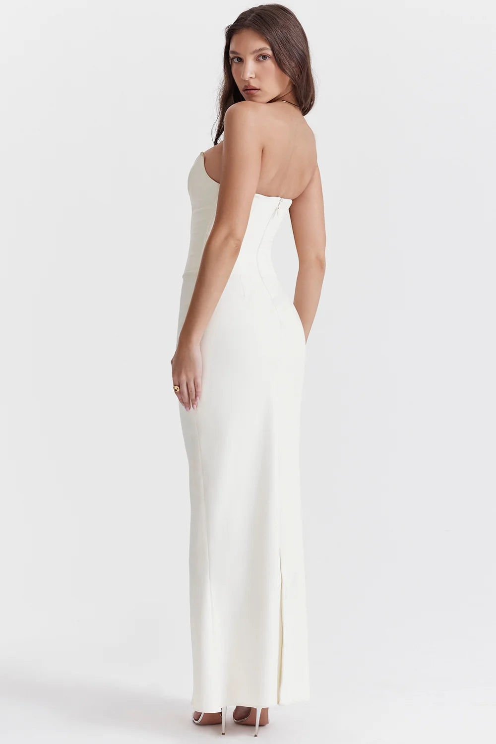 ivory strapless corset dress