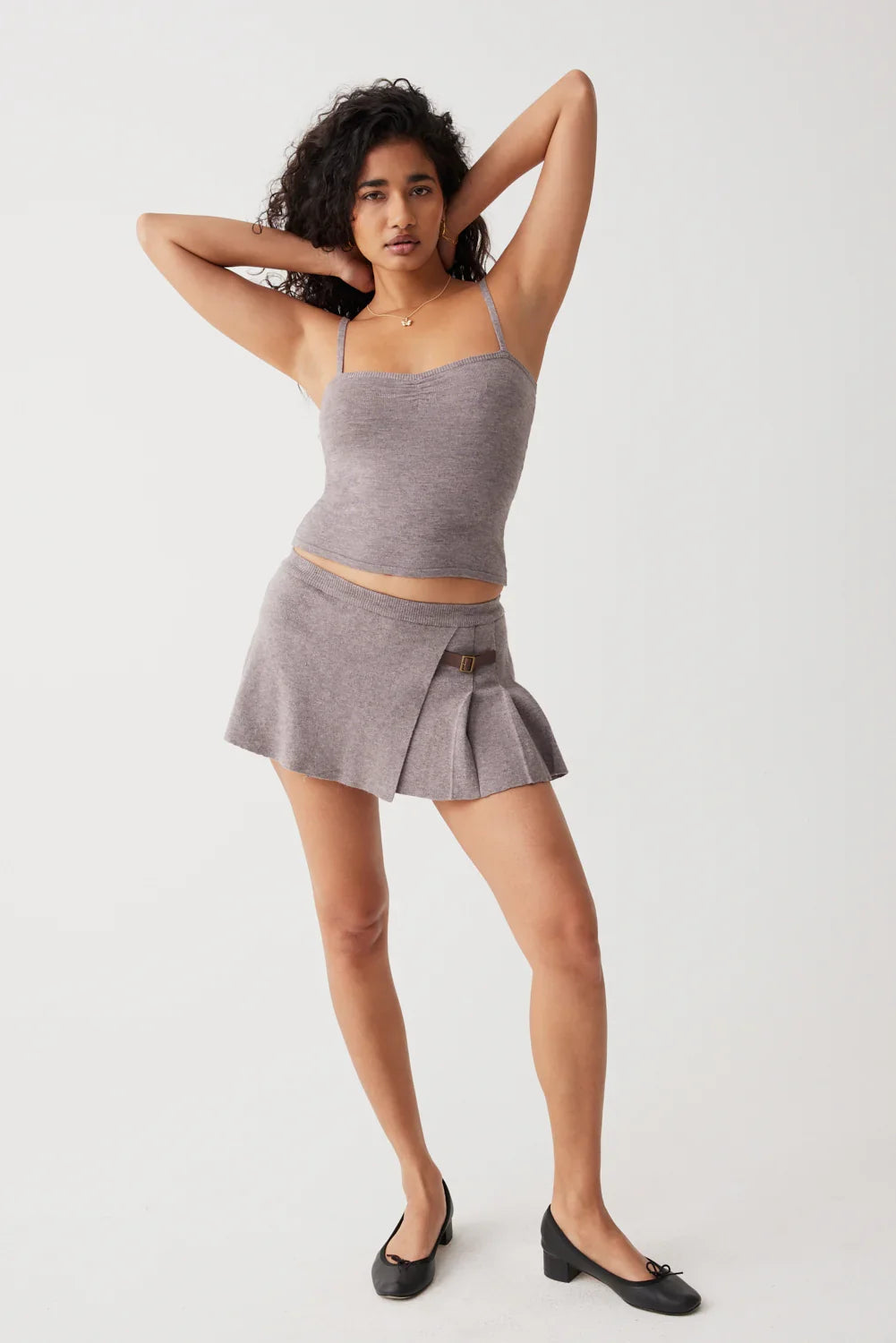 Carmen Lightweight Knit Tank Dark Pearl
