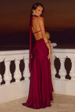 ZELMA HIGH NECK MAXI DRESS WINE