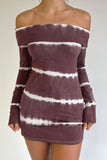 Cinzia Long Sleeve Tie Dye Dress Taro Tie Dye