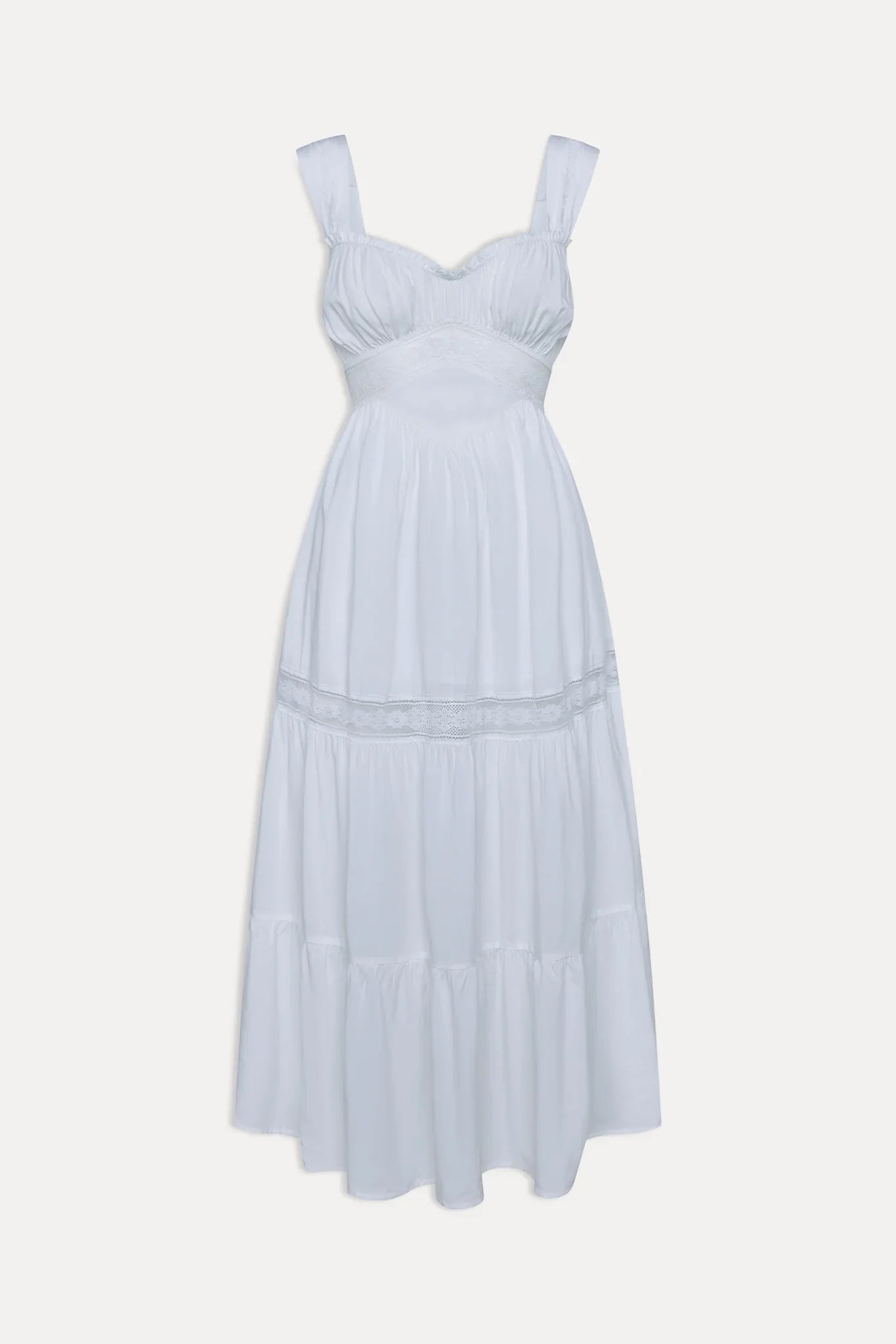 Eden Ruffle Maxi Dress White
