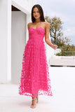 Bright Dance Strapless Tulle Maxi Dress Pink