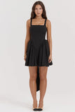 black bow mini dress