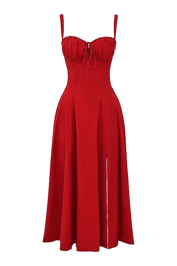 red rose bustier sundress