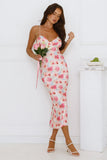 Summertime Dream Satin Midi Dress Floral