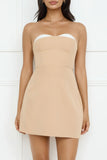 Ballerina Dream Strapless Mini Dress Tan