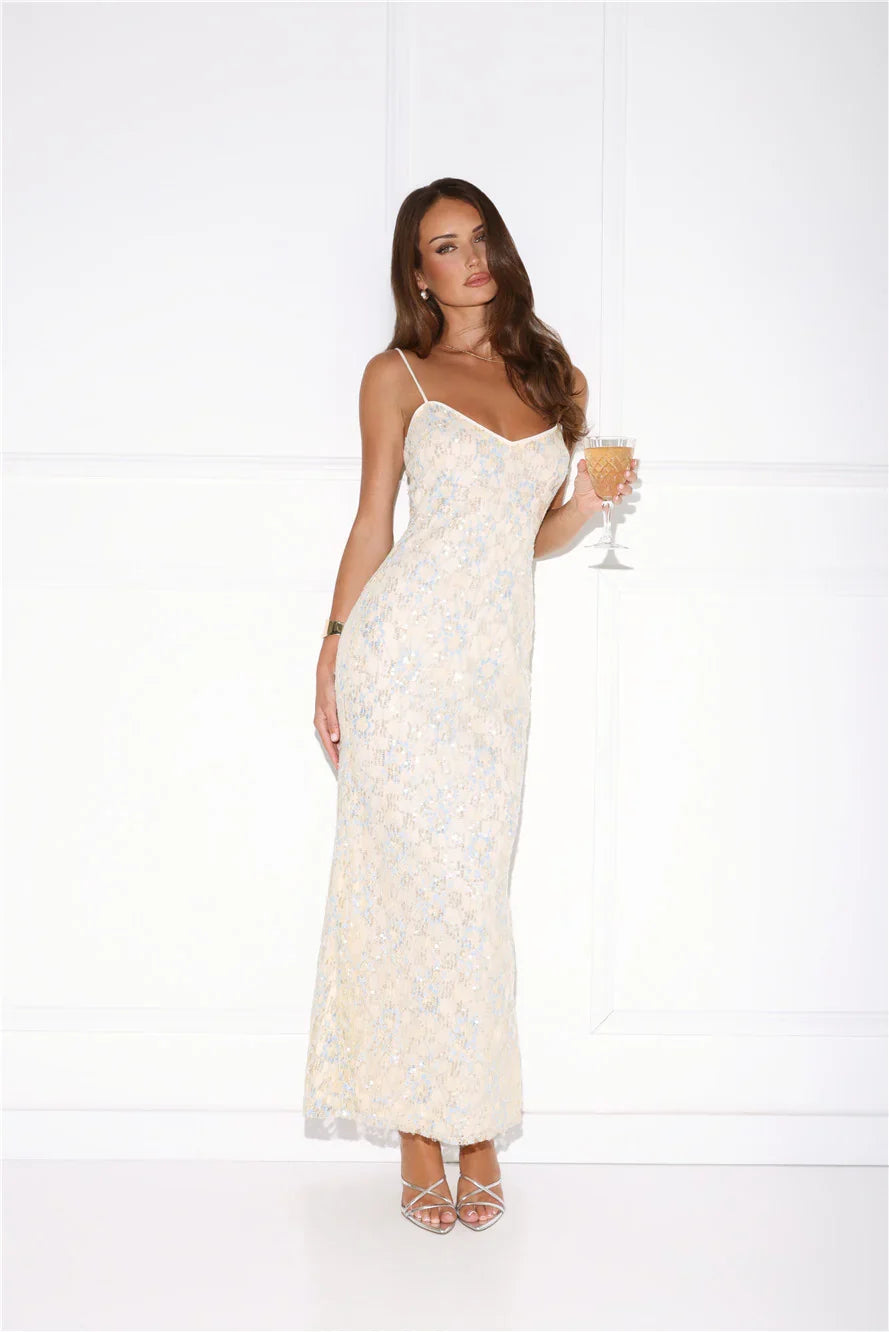 Shes Always Right Lace Maxi Dress Yellow