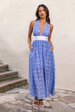Sublime Beauty Halter Midi Dress Blue