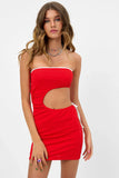 Renee Textured Strapless Tube Dress Flame