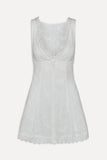 x BELLA HADID Farm Eyelet Mini Dress Salt Air Eyelet