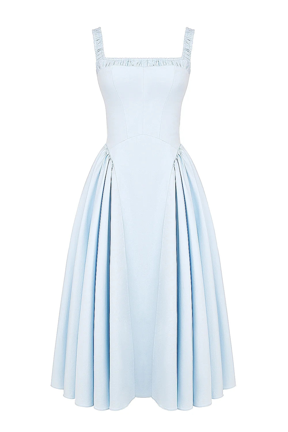 italian azure cotton midi sundress