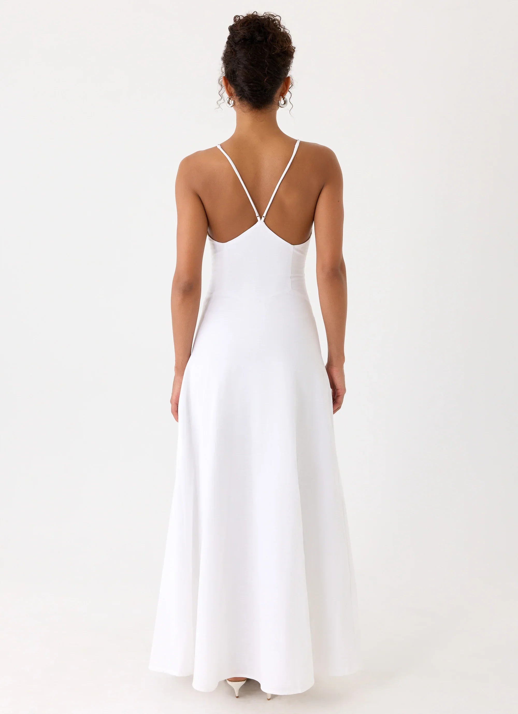 Calianna Linen Maxi Dress White