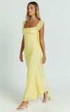 Rosha Maxi Dress Ruffle Strap Dress in Butter