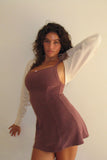 Valentina Terry Polka Dot Dress Chocolate