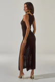 ARIYA SLEEVELESS KNIT MAXI DRESS CHOCOLATE METALLIC