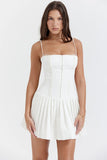 white pleated mini dress