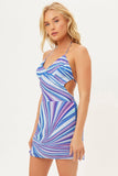 Debbie Sustainable Halter Dress Shimmy Blue