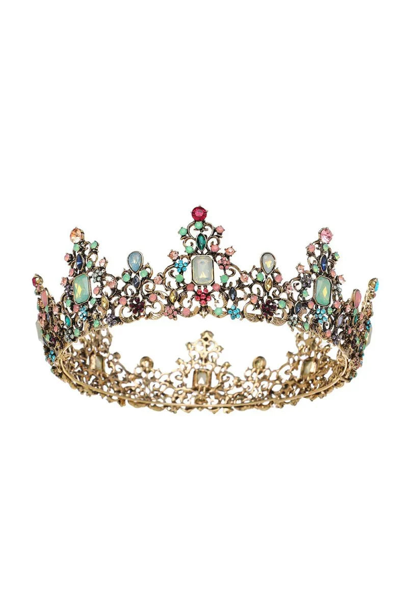 Baroque Colorful Crystal Crown