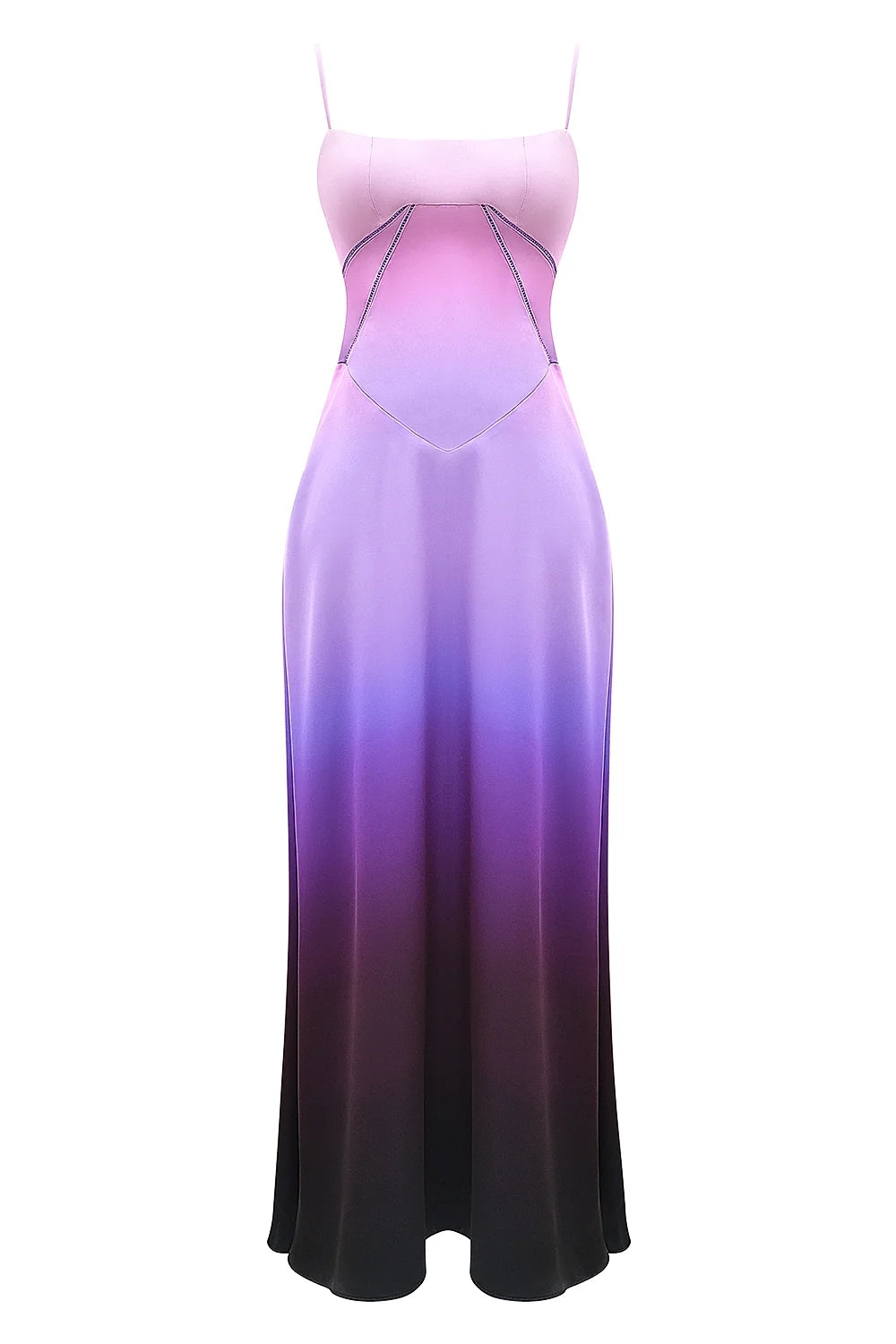 ombre print lace up maxi dress