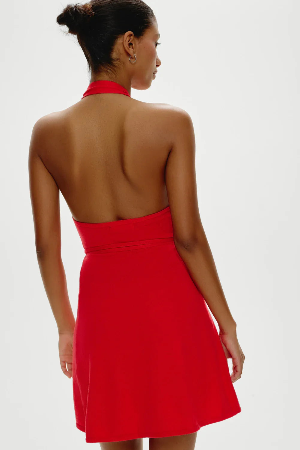 Evening Halter Wrap Mini Dress Cherry