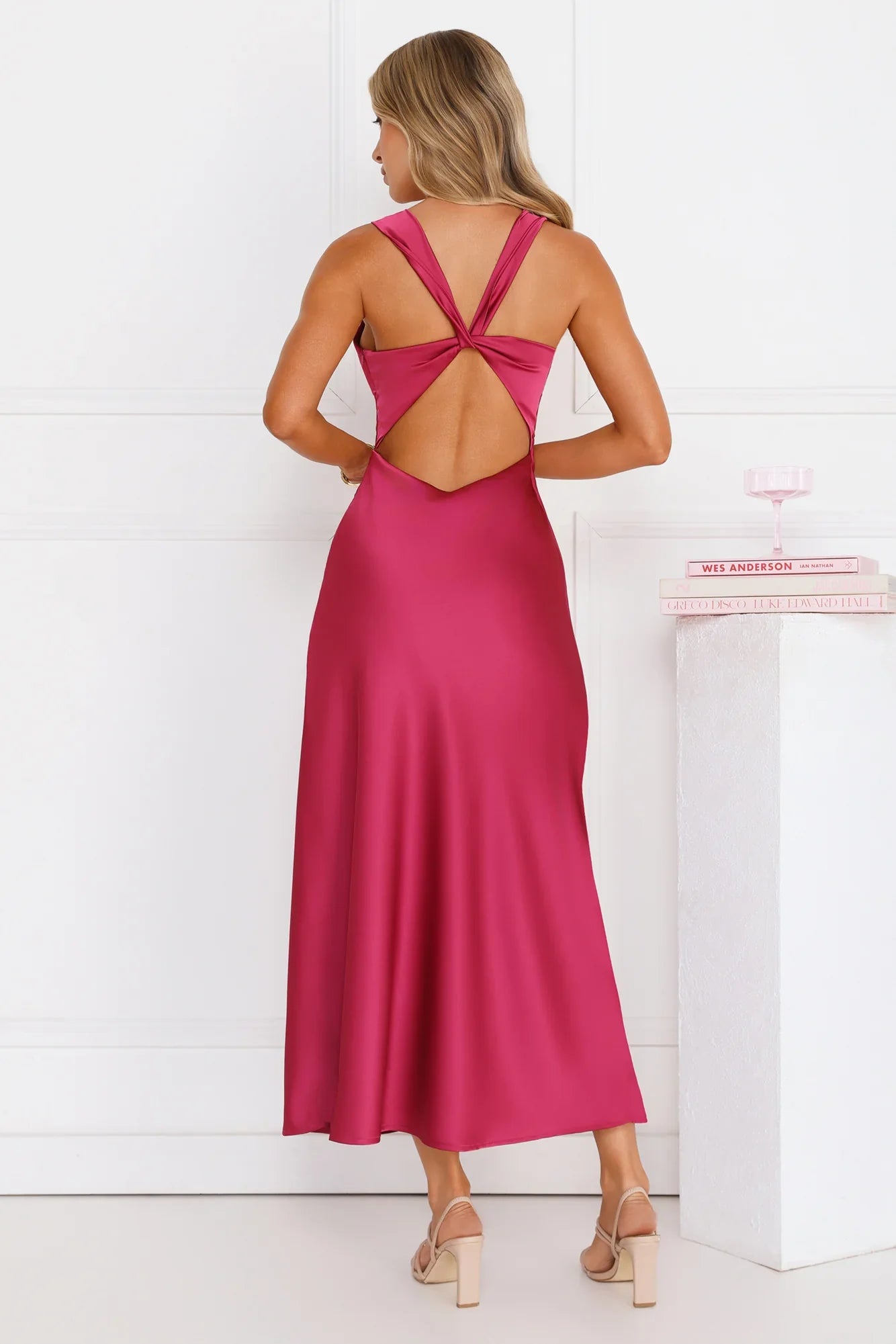 Doing The Most Satin Maxi Dress Burgundy