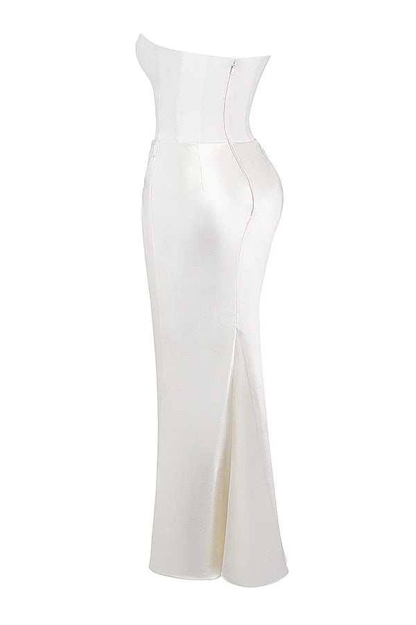 ivory strapless corset dress