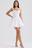 white cotton mini dress