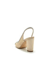 Champagne Evening Chunky Shoes with Lace and Sequins