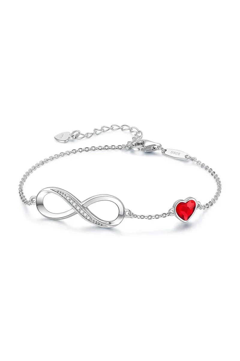 Red Chain Bracelets with Birthstone