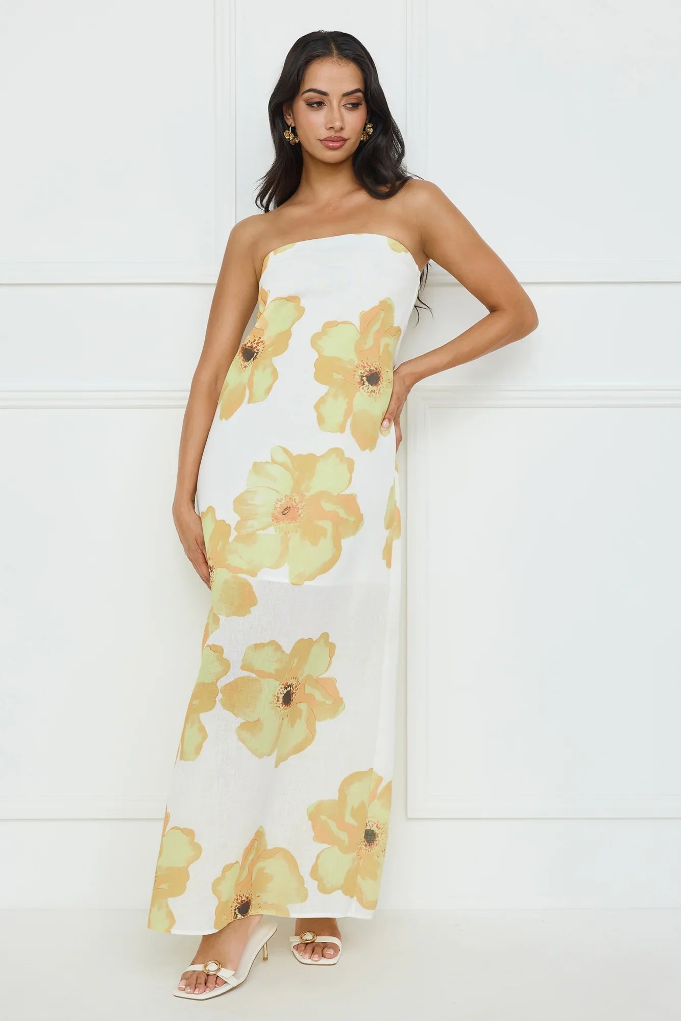 Sunlights Embrace Strapless Maxi Dress Yellow