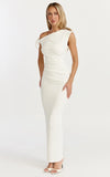 Belle Maxi Dress Tie Shoulder Detail Dress in White