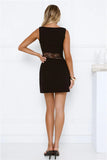 Sleek Lace Panel Bodycon Mini Dress Black