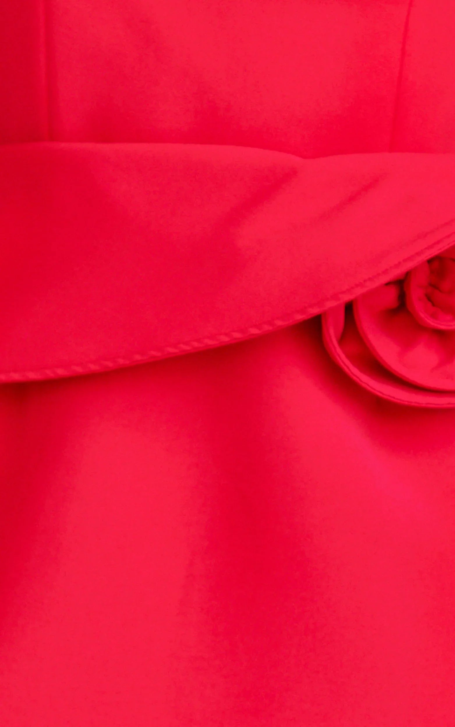 Vivienne Mini Dress Square Neck Rosette Peplum Dress in Red