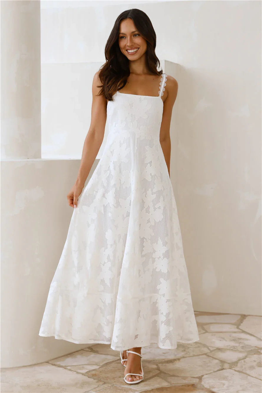 Soft Blossom Maxi Dress Cream