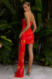 DEVANTE MINI SASH DRESS ORANGE FLORAL