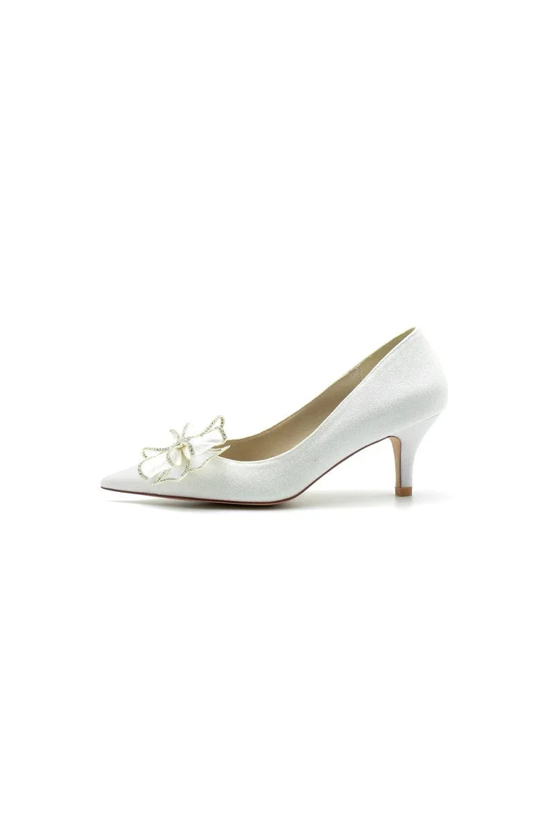 Crystal Stiletto Heel Wedding Shoes with Bow