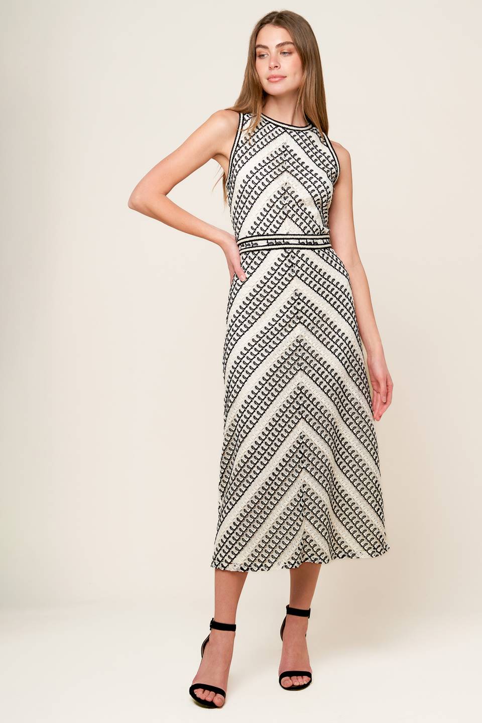 CARLISLE CROCHET MIDI DRESS