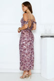 Celeste Glow Off Shoulder Maxi Dress Plum